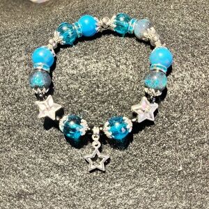 Blue and Silver Star Charm Bracelet